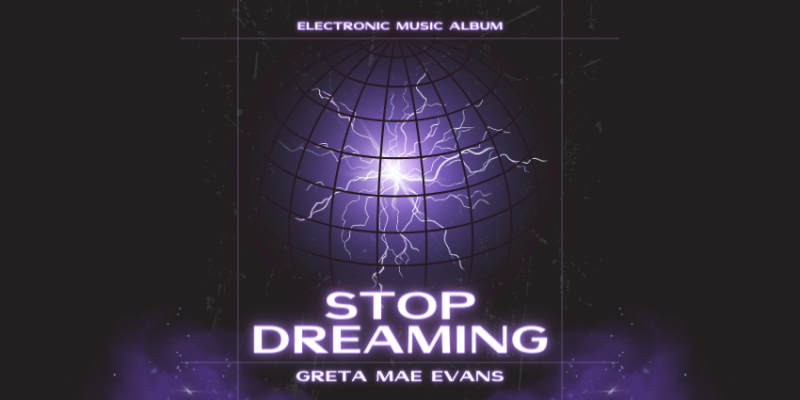Purple Typographic Electronic Music Album Cover